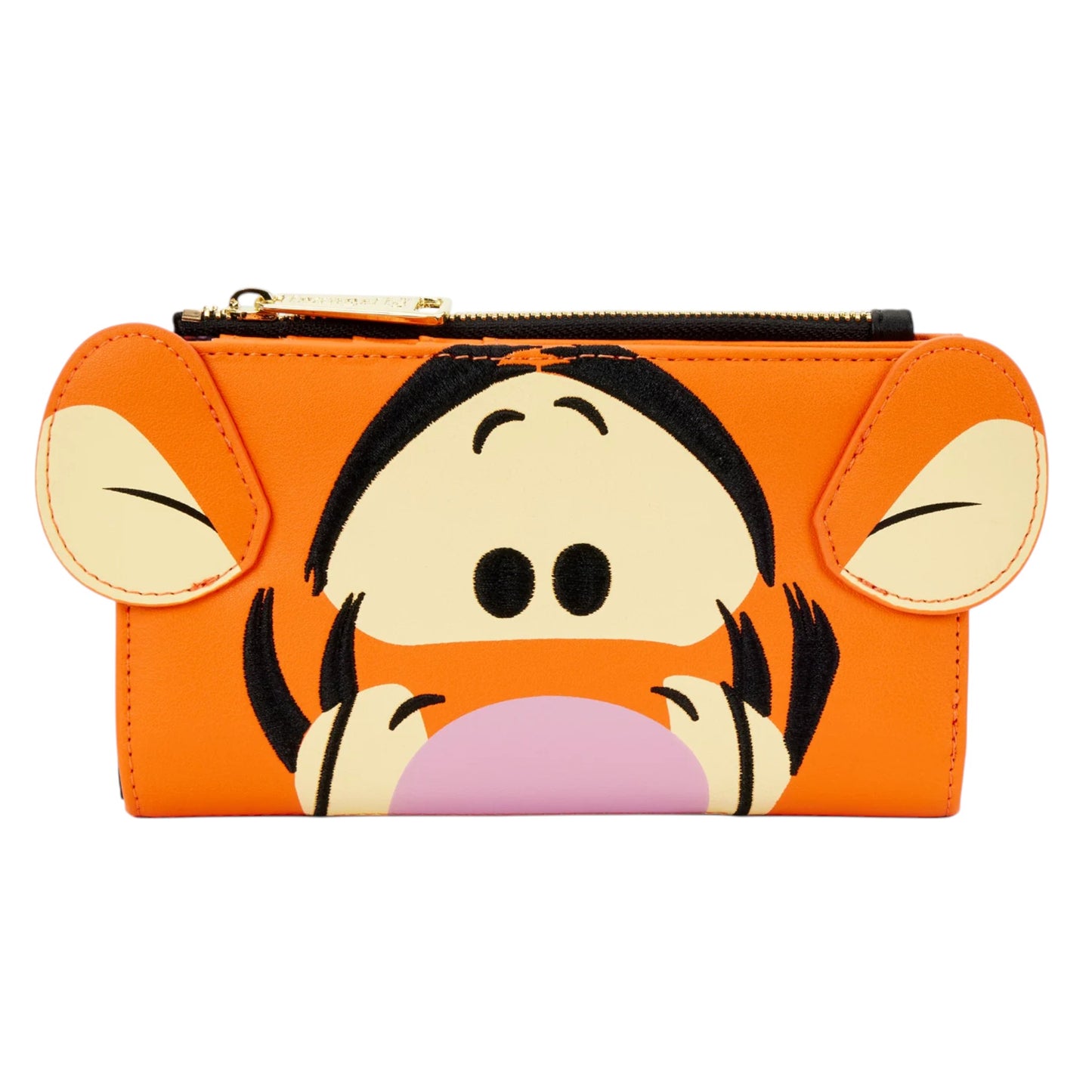 Loungefly Disney Winnie the Pooh Tigger Cosplay Flap Wallet with Tigger's face on a white background