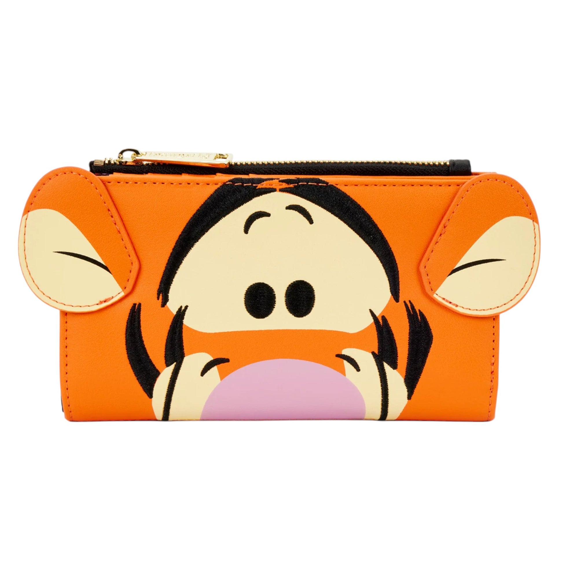 Loungefly Disney Winnie the Pooh Tigger Cosplay Flap Wallet with Tigger's face on a white background