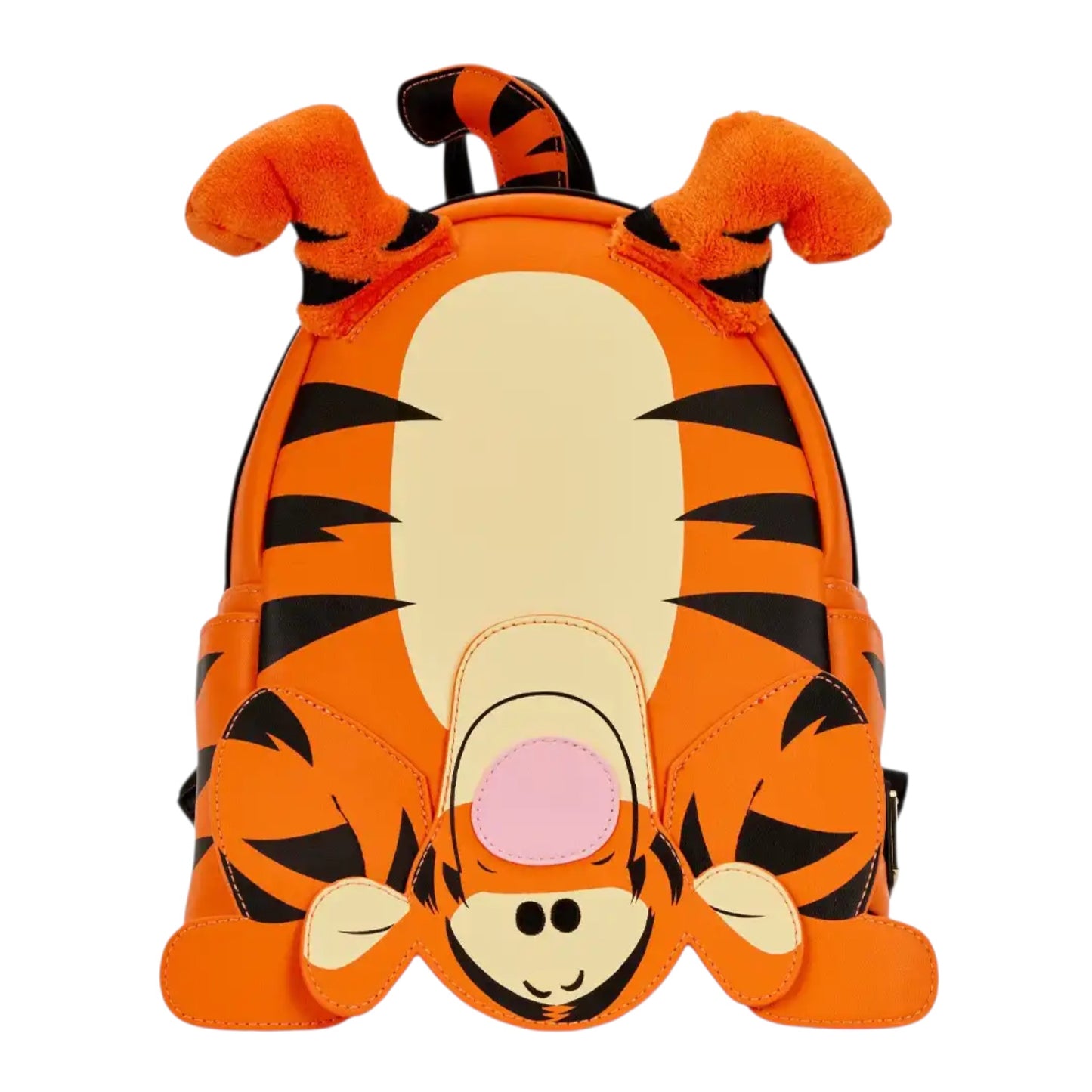 Loungefly Disney Winnie the Pooh Tigger Cosplay Mini Backpack in Upside down pose on a white background