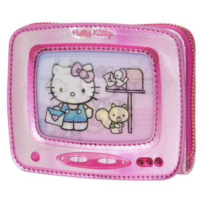 Loungefly Vault Sanrio Exclusive Hello Kitty Vintage TV Lenticular Mini Backpack with Coin Bag & Wallet Set