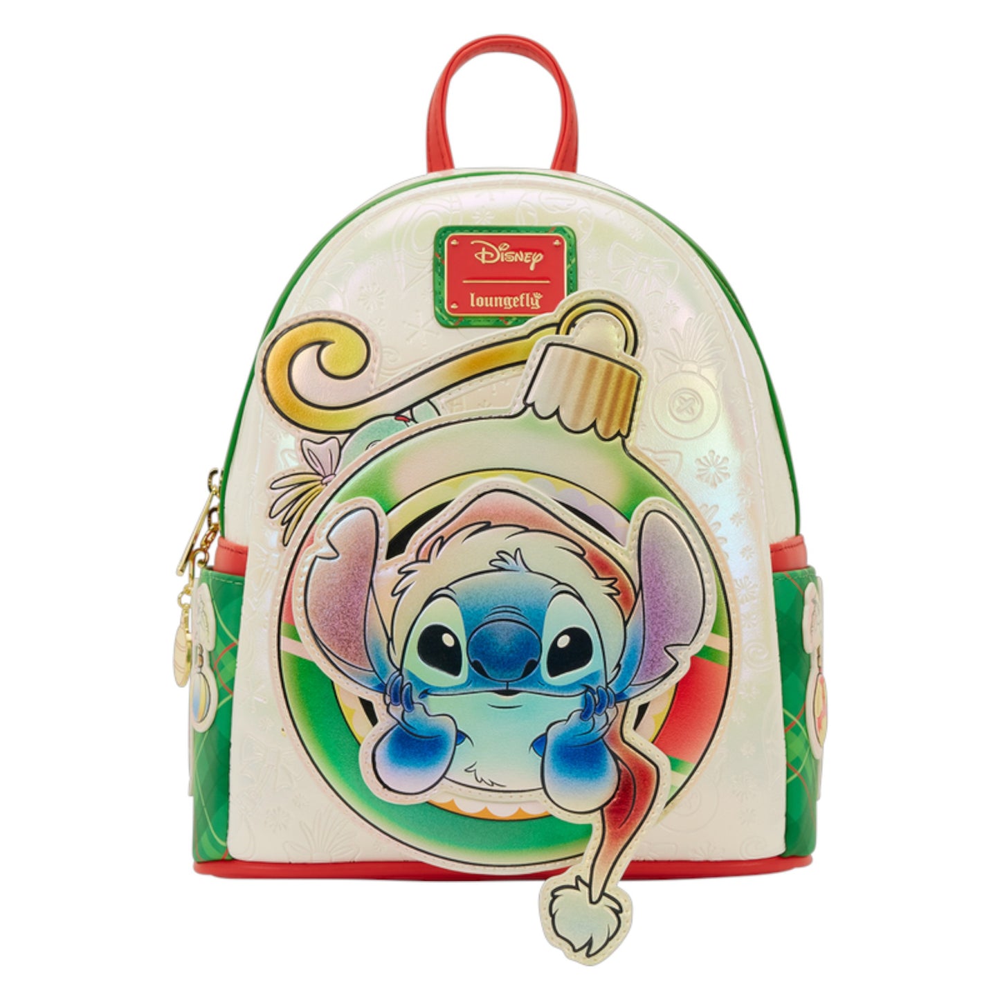 Loungefly Stitch & Scrump Iridescent Holiday Ornament Mini Backpack