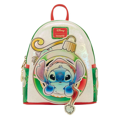 Loungefly Stitch & Scrump Iridescent Holiday Ornament Mini Backpack