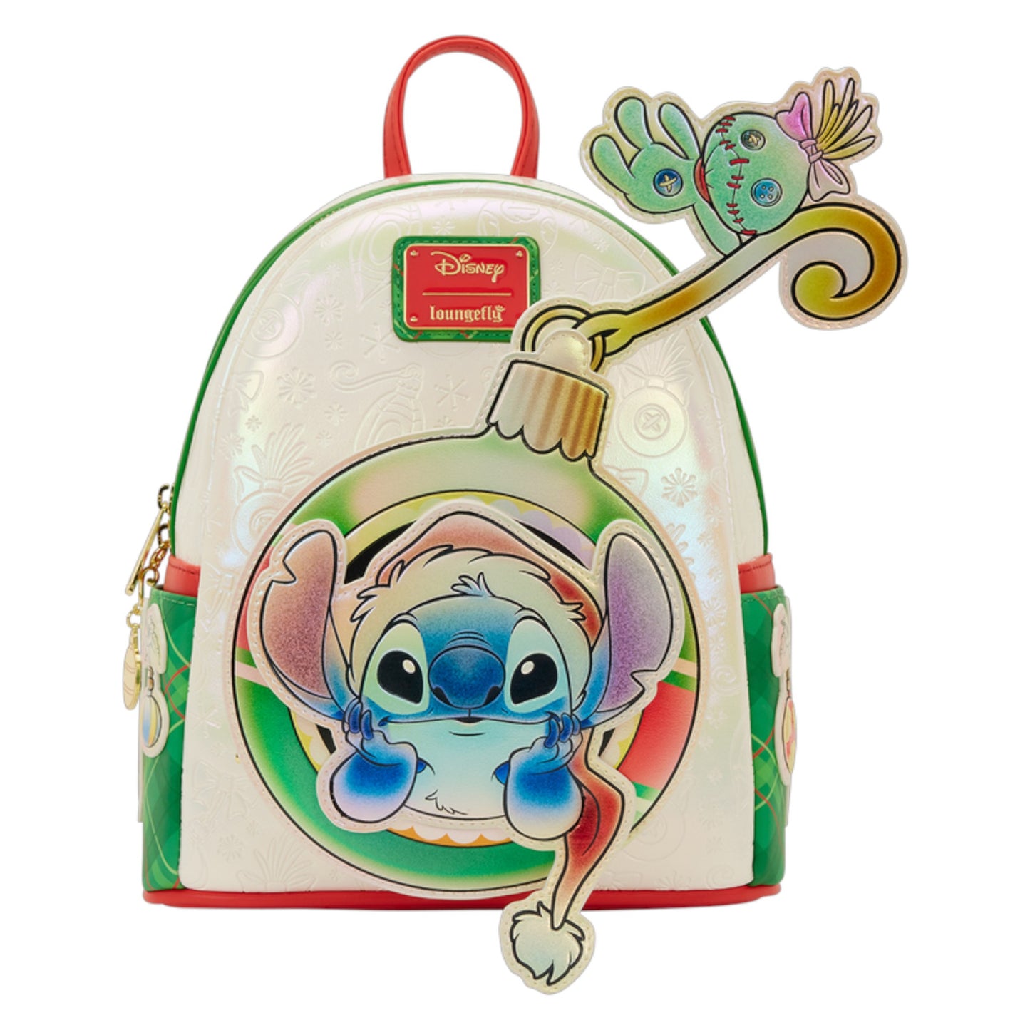 Loungefly Stitch & Scrump Iridescent Holiday Ornament Mini Backpack