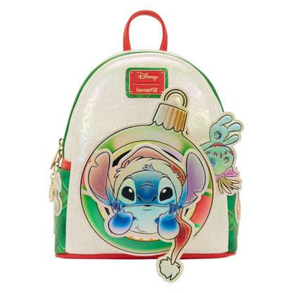 Loungefly Stitch & Scrump Iridescent Holiday Ornament Mini Backpack