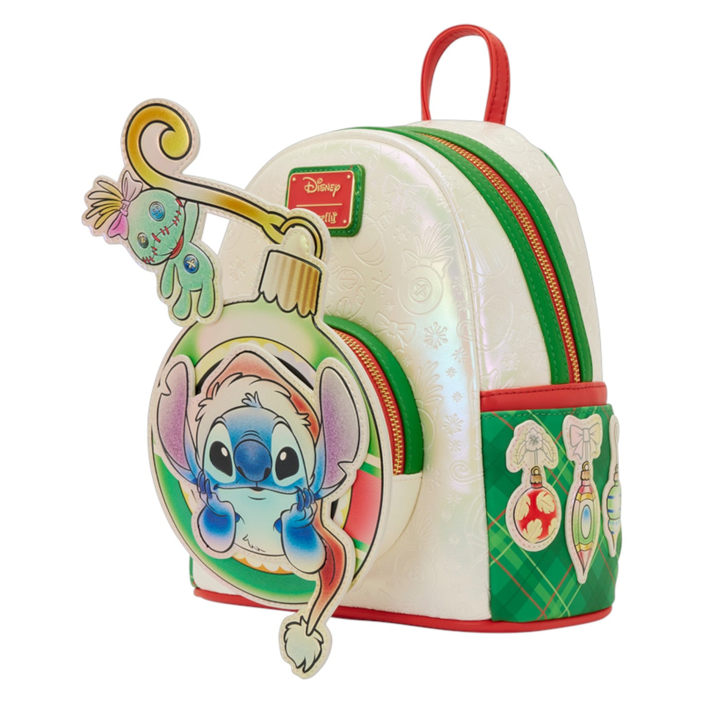 Loungefly Stitch & Scrump Iridescent Holiday Ornament Mini Backpack