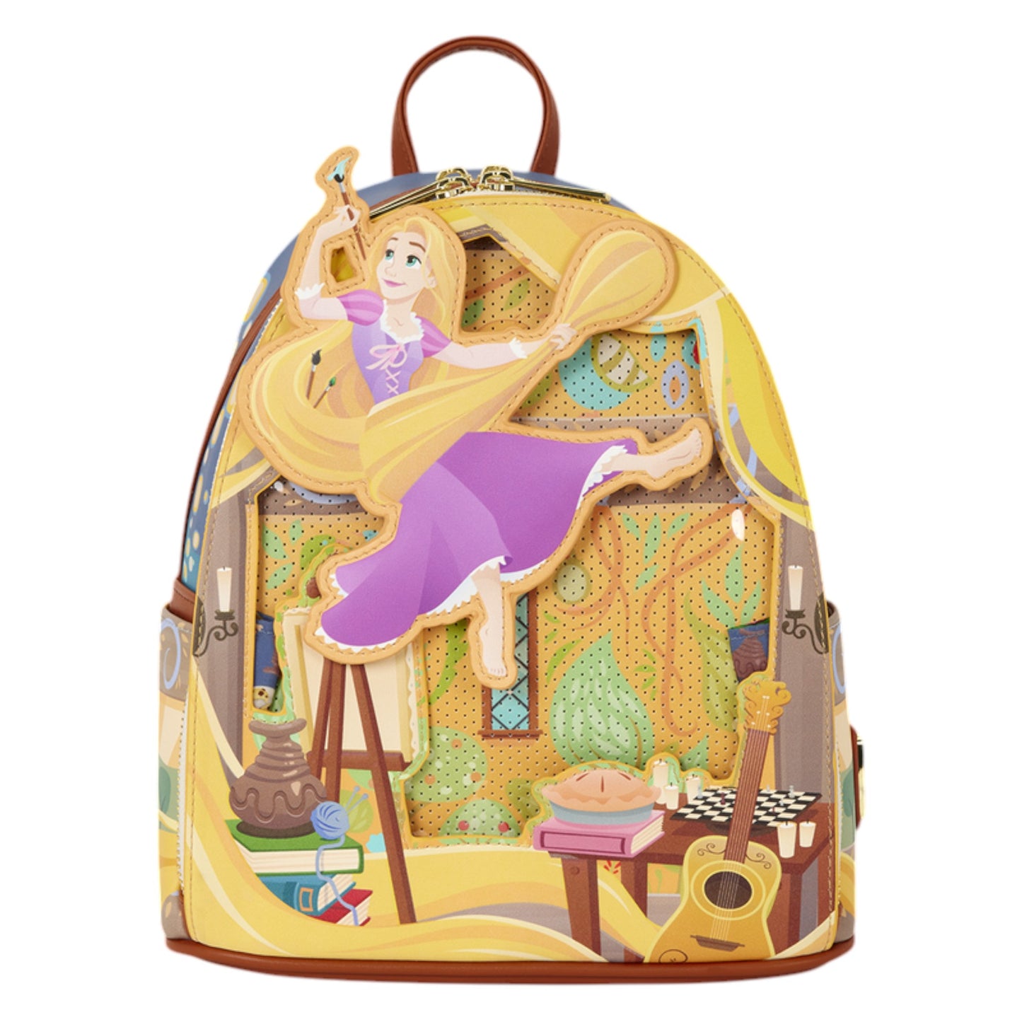 Loungefly New Tangled Rapunzel Glow Pin Trader Mini Backpack