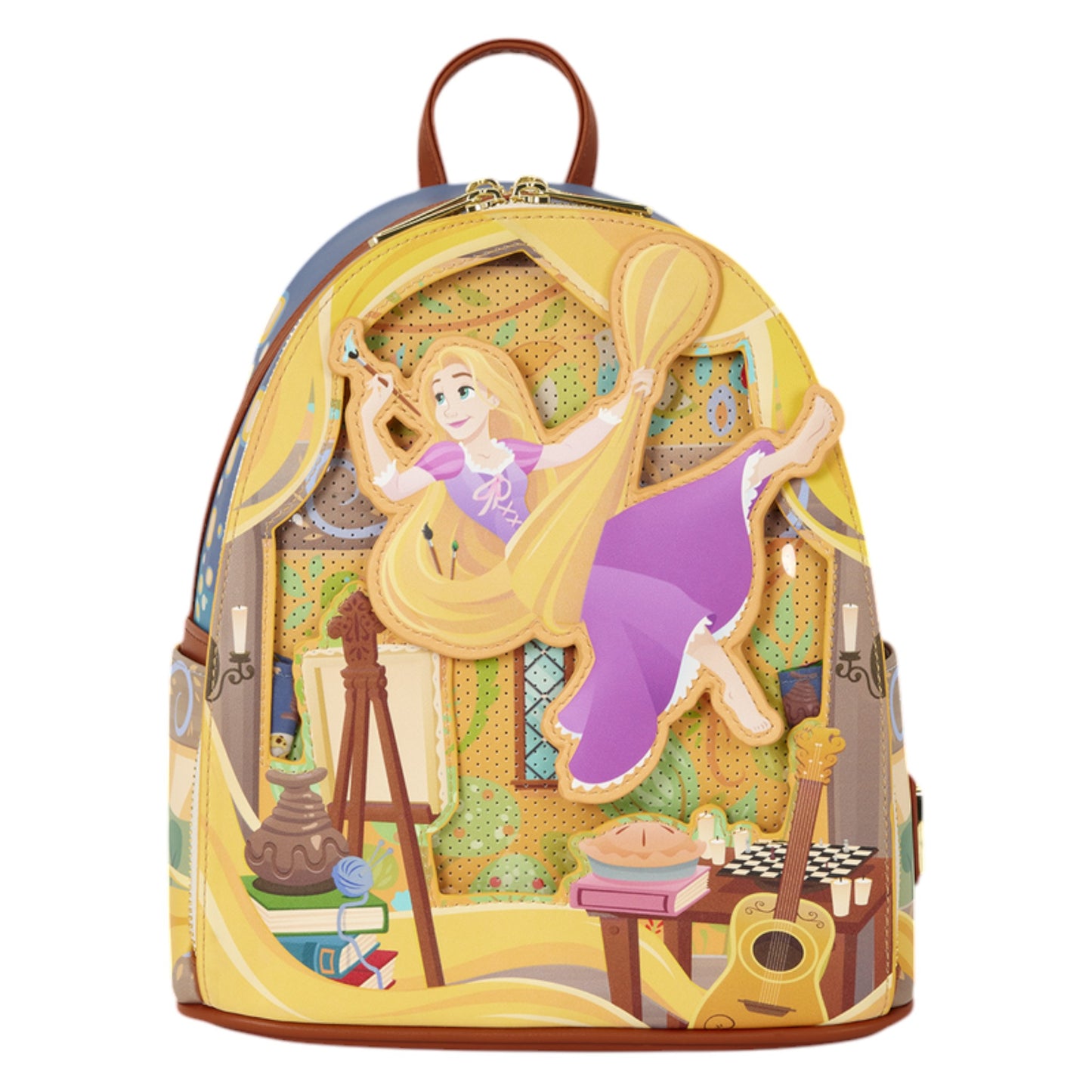 Loungefly New Tangled Rapunzel Glow Pin Trader Mini Backpack