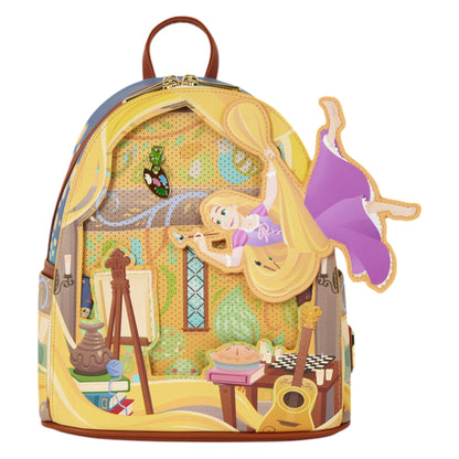 Loungefly New Tangled Rapunzel Glow Pin Trader Mini Backpack