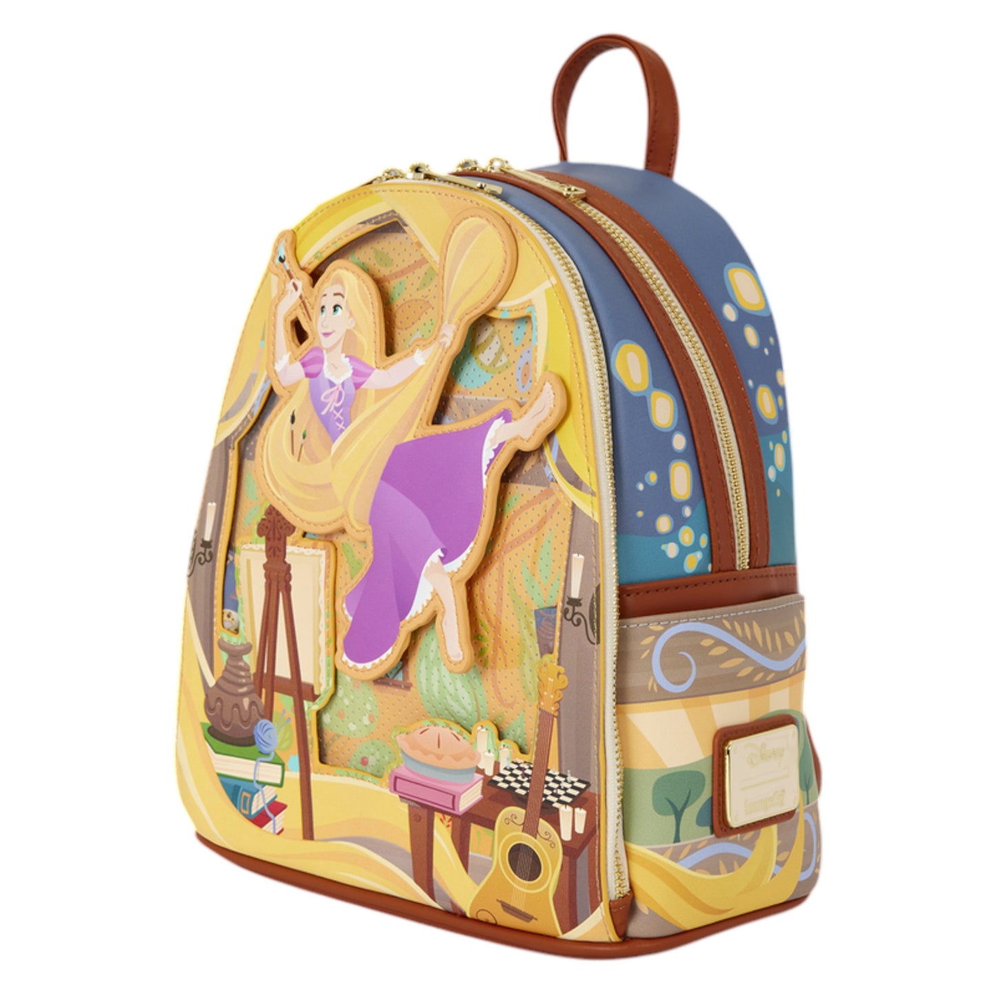 Loungefly New Tangled Rapunzel Glow Pin Trader Mini Backpack
