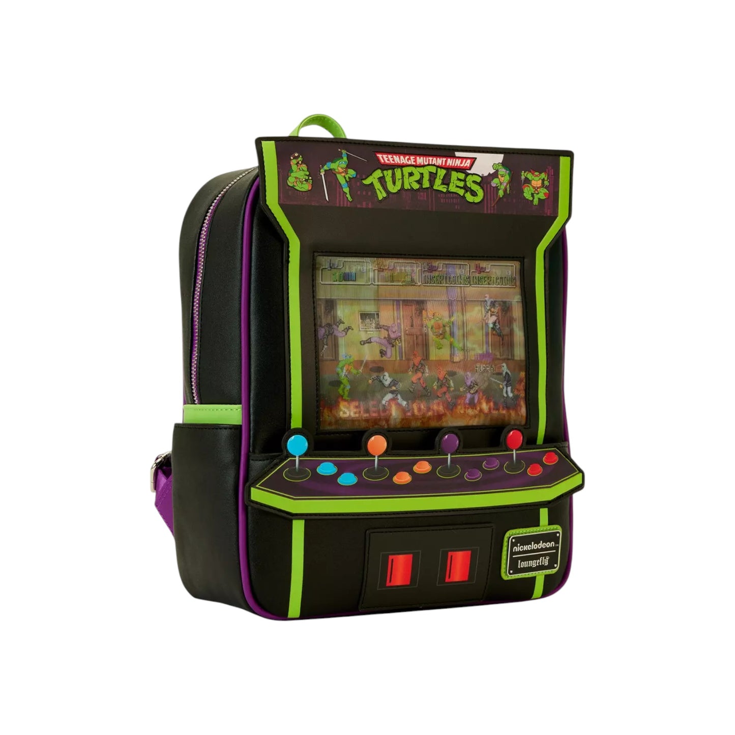 Loungefly Vault Teenage Mutant Ninja Turtles 40th Anniversary Vintage Arcade Mini Backpack