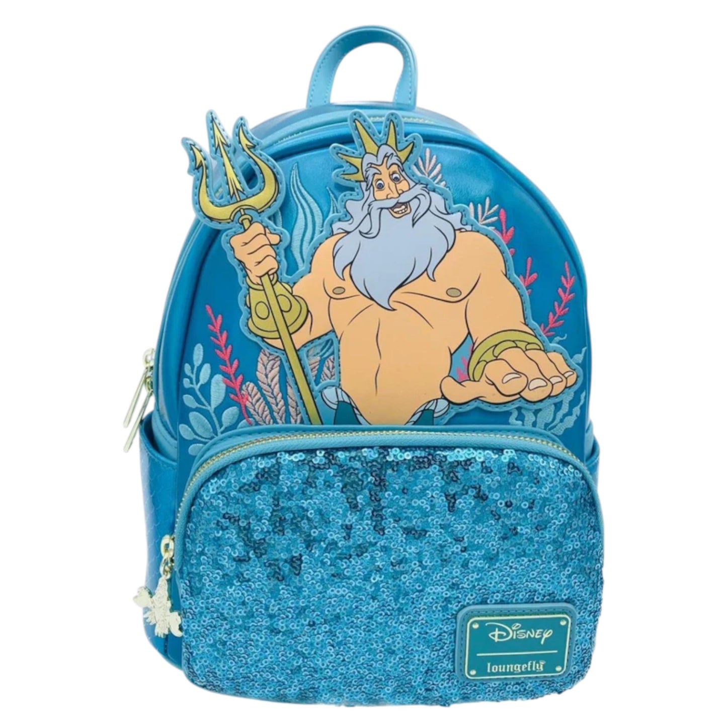 Loungefly The Little Mermaid King Triton Sequin Mini Backpack