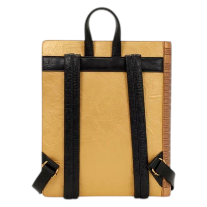 Beige The Mummy Book of the Living Mid-Size Backpack with black straps on a white background
