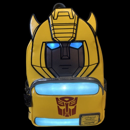 Loungefly Vault Universal Exclusive Transformers Bumblebee Light Up Mini Backpack