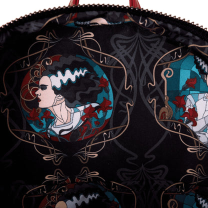 Decorative bag with The Bride Of Frankenstein design and stained glass window.