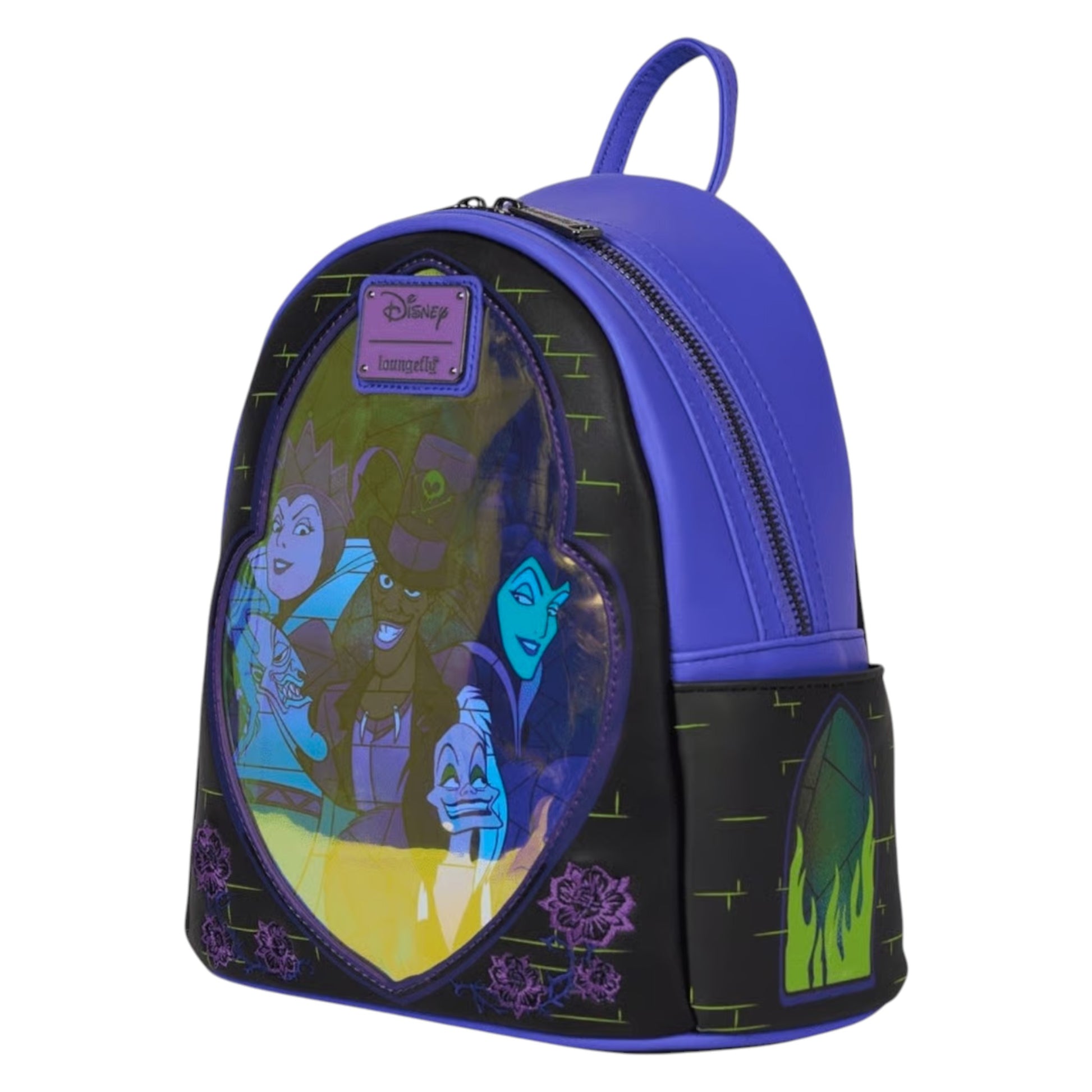 disney villains floral mini backpack Loungefly Iridescent : Clothing, Shoes & Jewelry Disney Villains Exclusive Stained Glass Glow Mini Backpack Disney Villains Glow in the