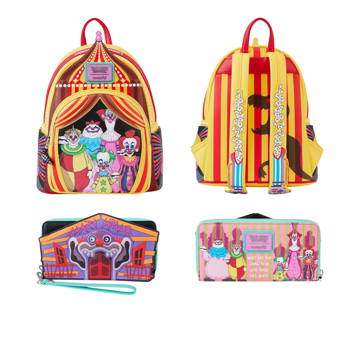 Loungefly Vault MGM Killer Klowns from Outer Space Circus Tent Mini Backpack & Wallet Set