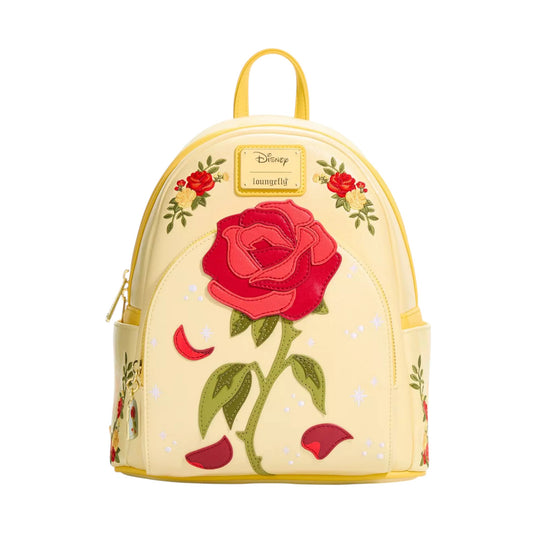 Loungefly Vault Disney Beauty and the Beast Enchanted Rose Shimmer Mini Backpack & Wallet Set