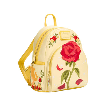 Loungefly Vault Disney Beauty and the Beast Enchanted Rose Shimmer Mini Backpack & Wallet Set