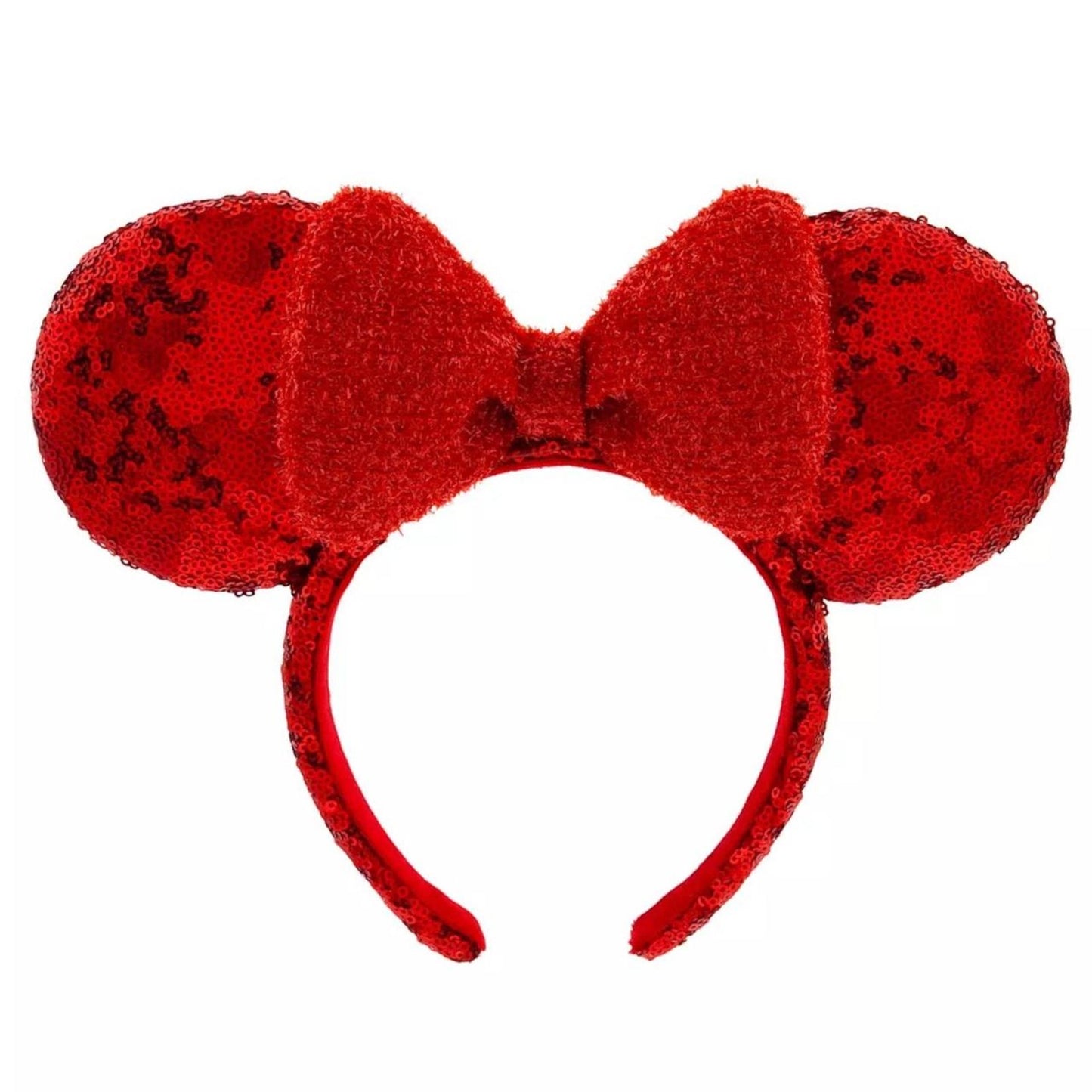 Loungefly Vault Disney Parks Minnie Mouse Red Sequin Mini Backpack & Ears Set
