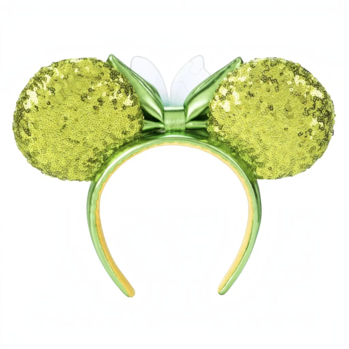 Loungefly Vault Disney Parks Minnie Mouse Sequin Tinkerbell Green Backpack & Ears Set