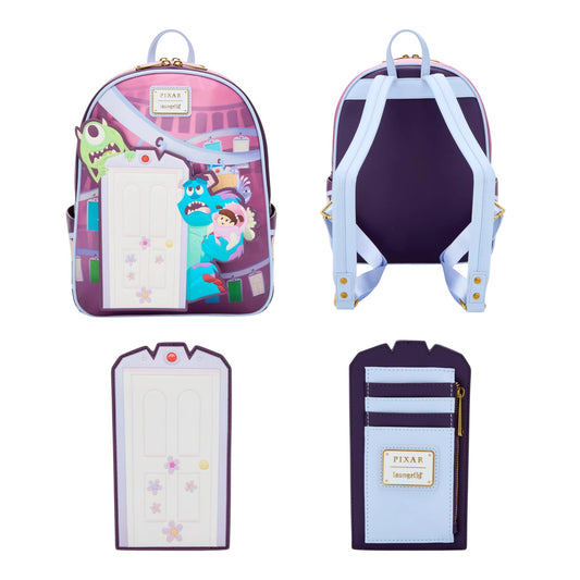 Loungefly Vault Disney Pixar Monsters, Inc. Door Scene Mini Backpack & Cardholder Set