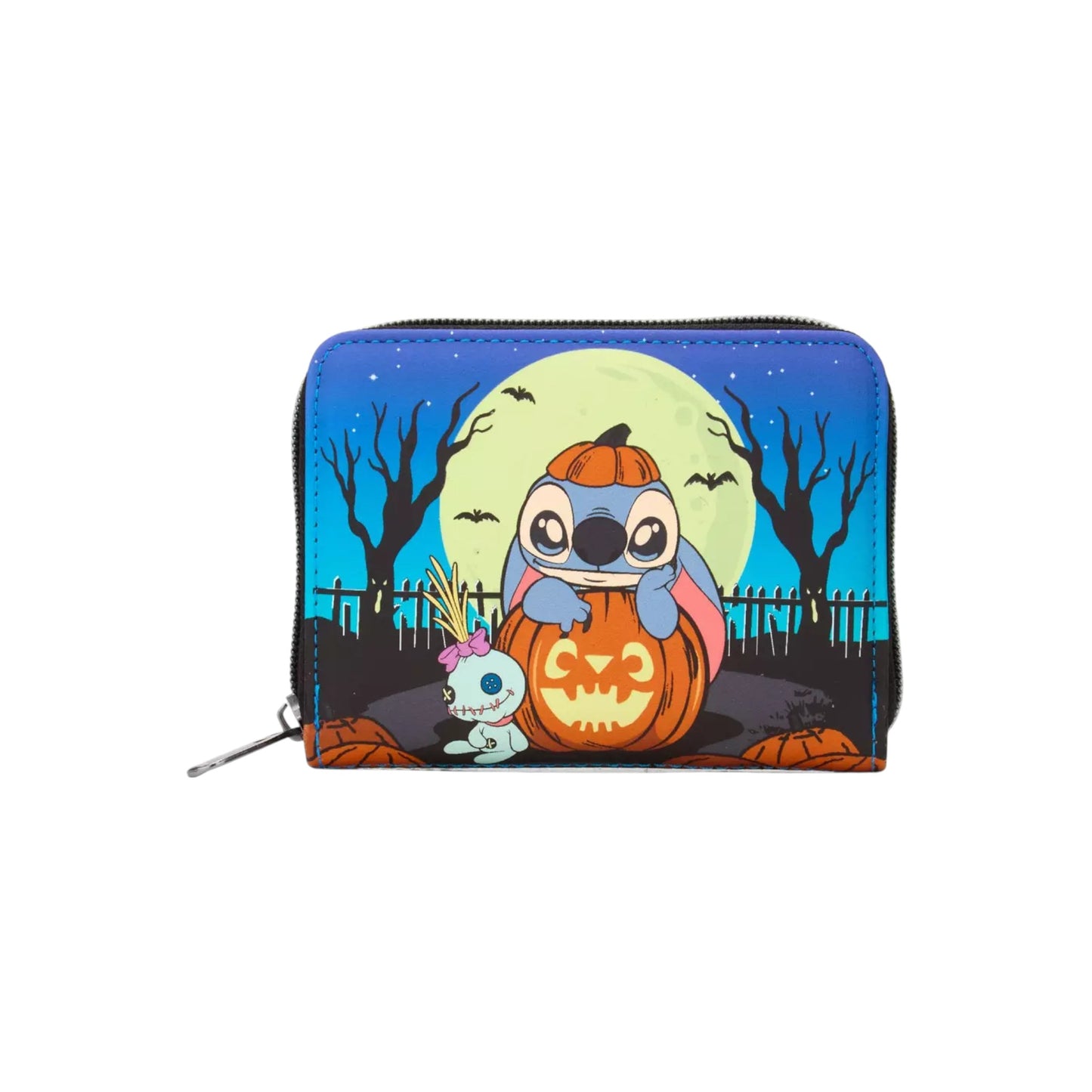 Loungefly Disney Stitch Pumpkin Glow In The Dark Mini Backpack and Wallet Bundle