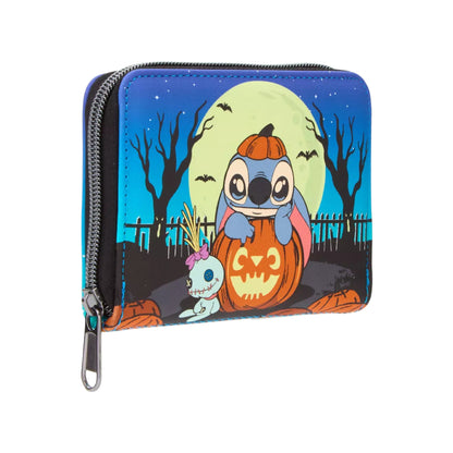 Loungefly Disney Stitch Pumpkin Glow In The Dark Mini Backpack and Wallet Bundle