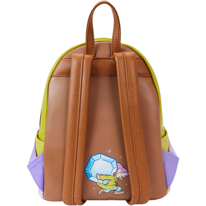 Backpack with Dopey character design carrying a diamond on his back on a white background