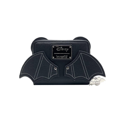 Black Mickey Mouse Bat wallet with bat wings on a white background