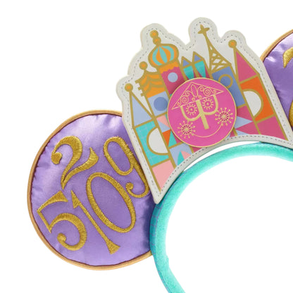 Disney World 50th anniversary ears with castle design on a white background