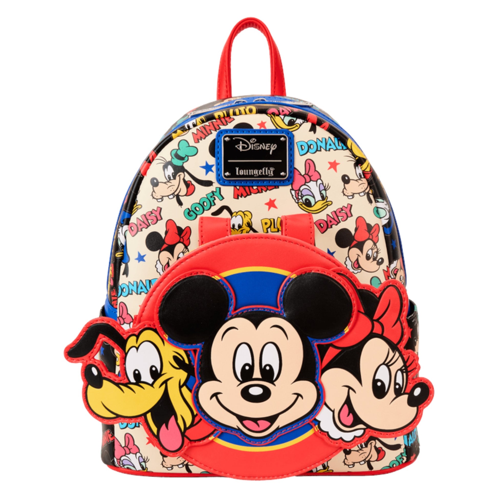 Mickey and Friends Classic Ear Holder Mini Backpack Combo with mickey and Friends characters and colorful design on a white background