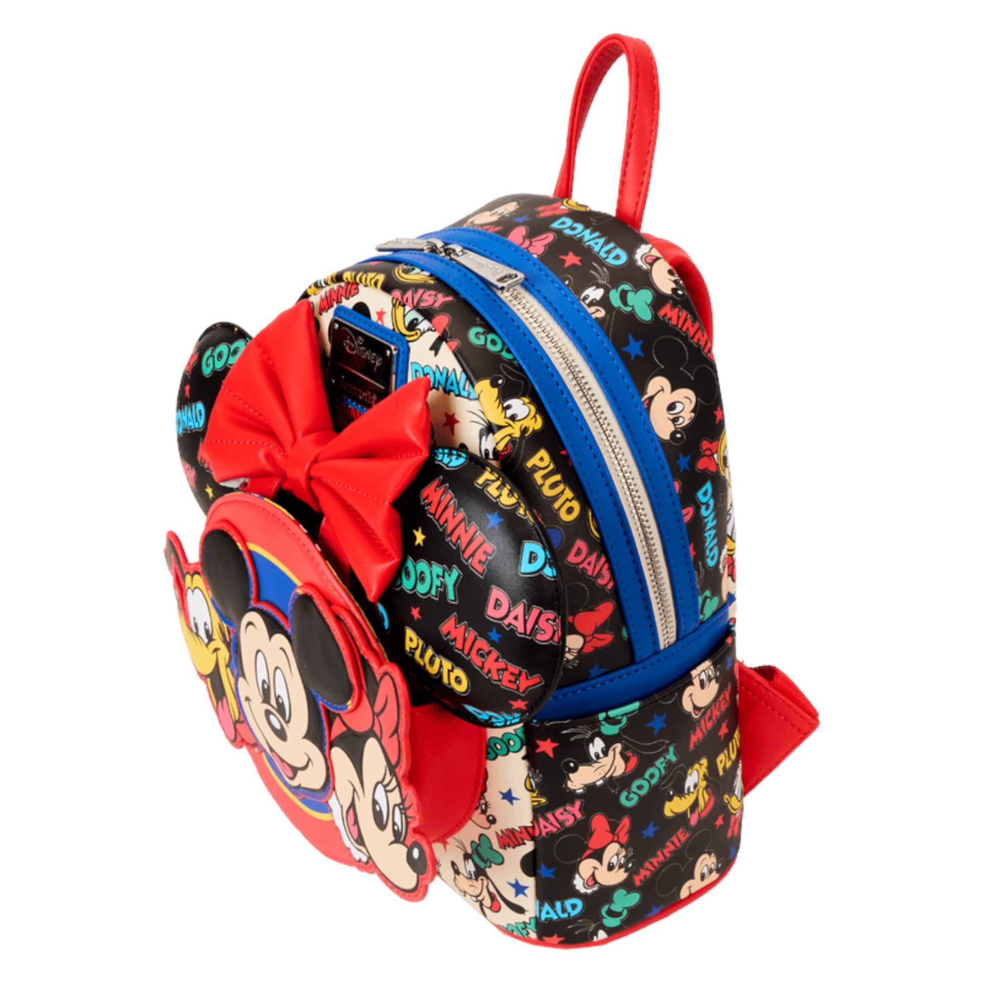 Mickey and Friends Classic Ear Holder Mini Backpack Combo with mickey and Friends characters and colorful design on a white background
