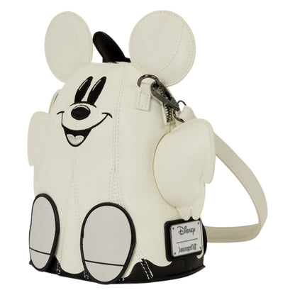 Loungefly New Mickey & Minnie Mouse Ghost Glow Figural Crossbody Bag