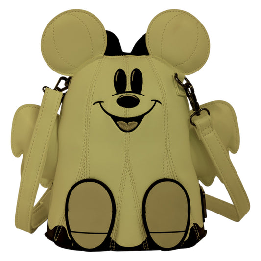 Loungefly New Mickey & Minnie Mouse Ghost Glow Figural Crossbody Bag