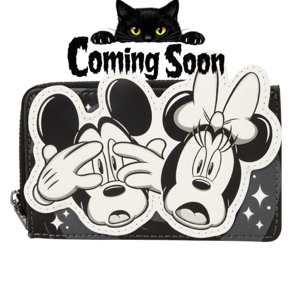 Loungefly New Mickey & Minnie Mouse Ghost Zip Around Card Holder