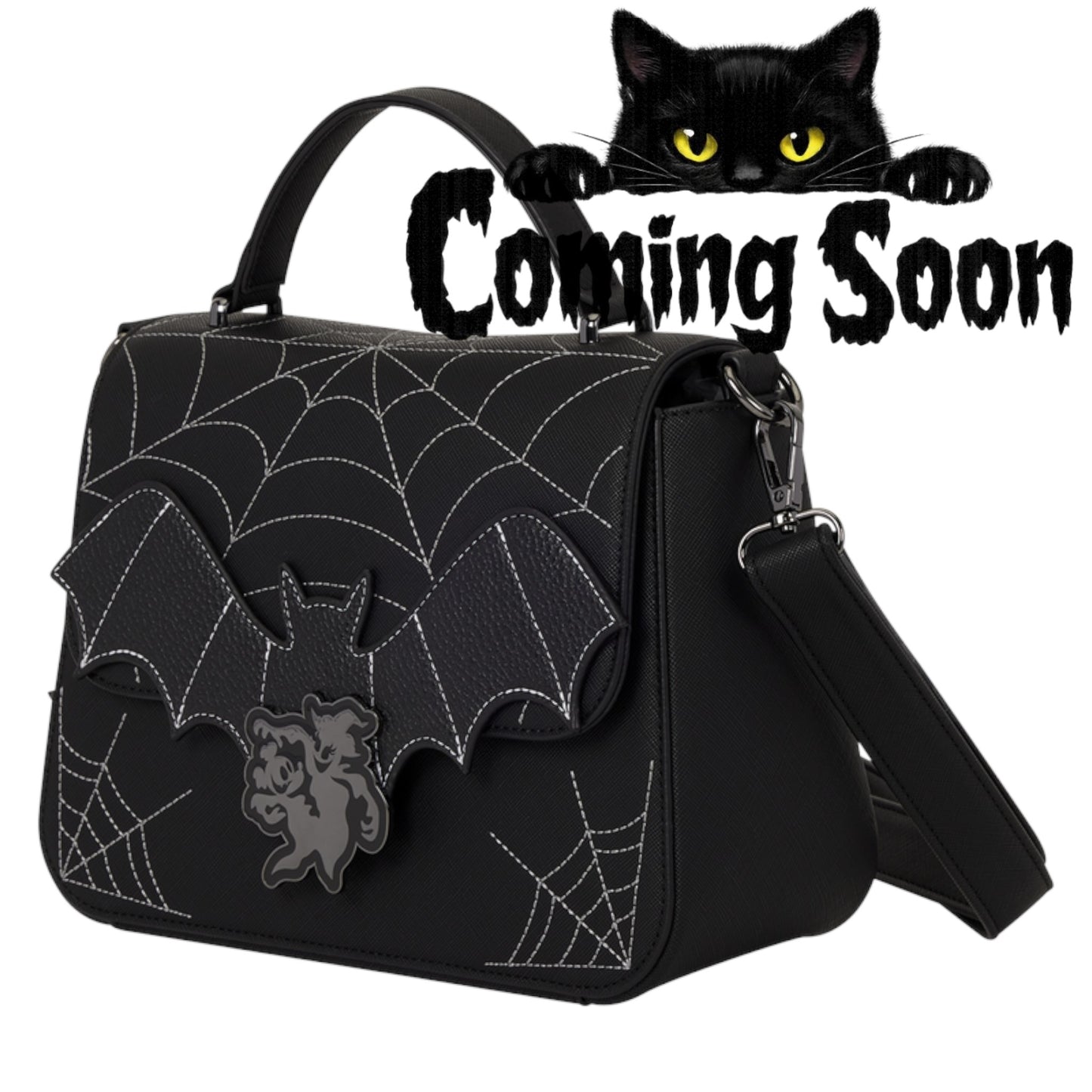 Loungefly New Mickey & Minnie Spiderweb & Bats Crossbody Bag