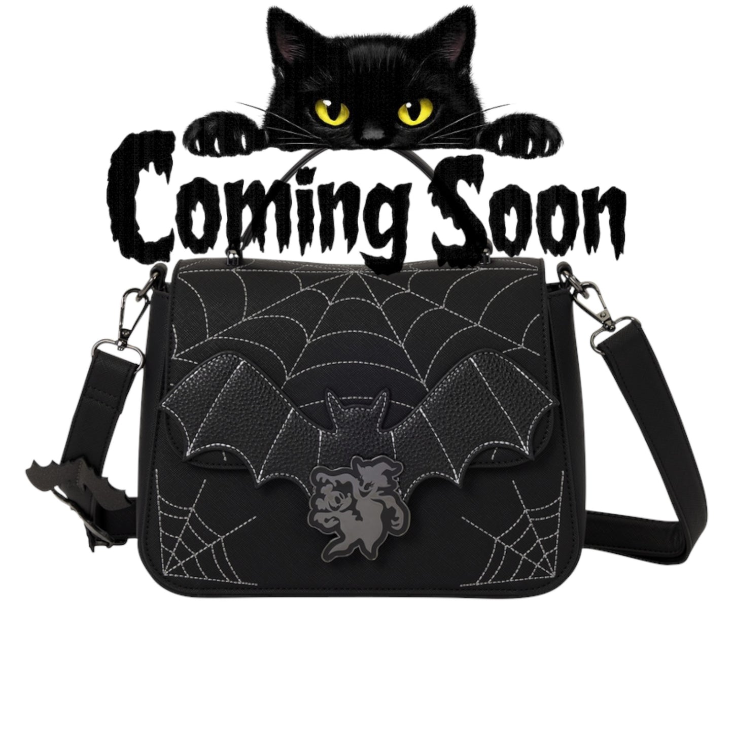Loungefly New Mickey & Minnie Spiderweb & Bats Crossbody Bag