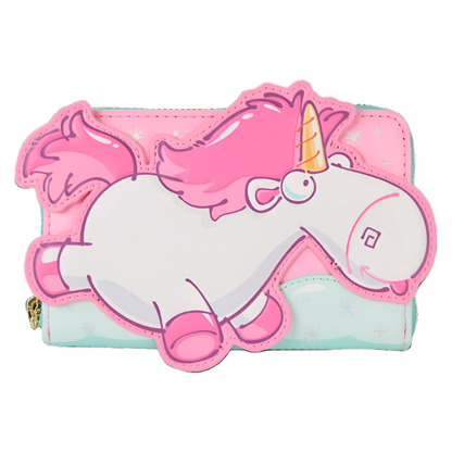 loungefly minions fluffy unicorn rainbow glitter zip