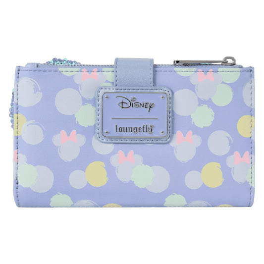 Loungefly Minnie Mouse Iridescent All-Over Print Sequin Ear Flap Wallet
