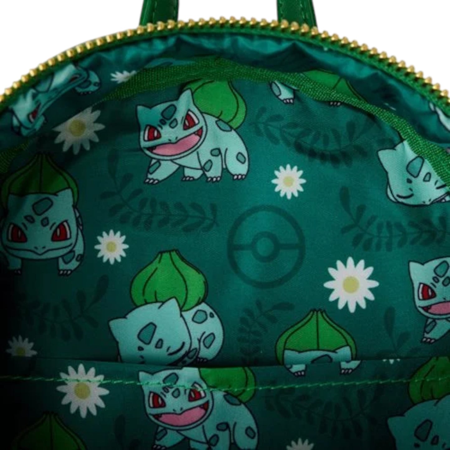 Green bag with Pokémon Metallic Bulbasaur character pattern on a white background