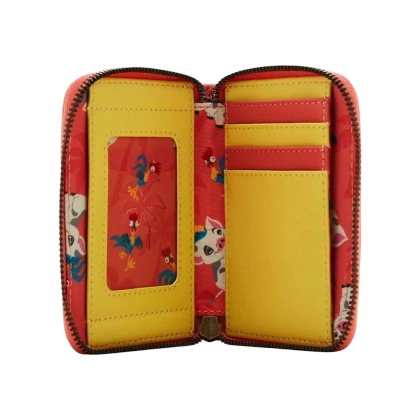 Inside of Loungefly Disney Moana Pua & Hei Hei Sunset Wallet 