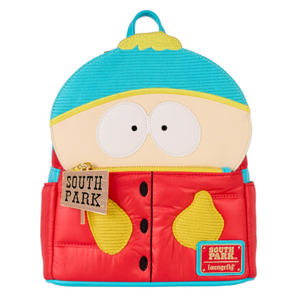 South Park-themed backpack with Cartman character design on a white background