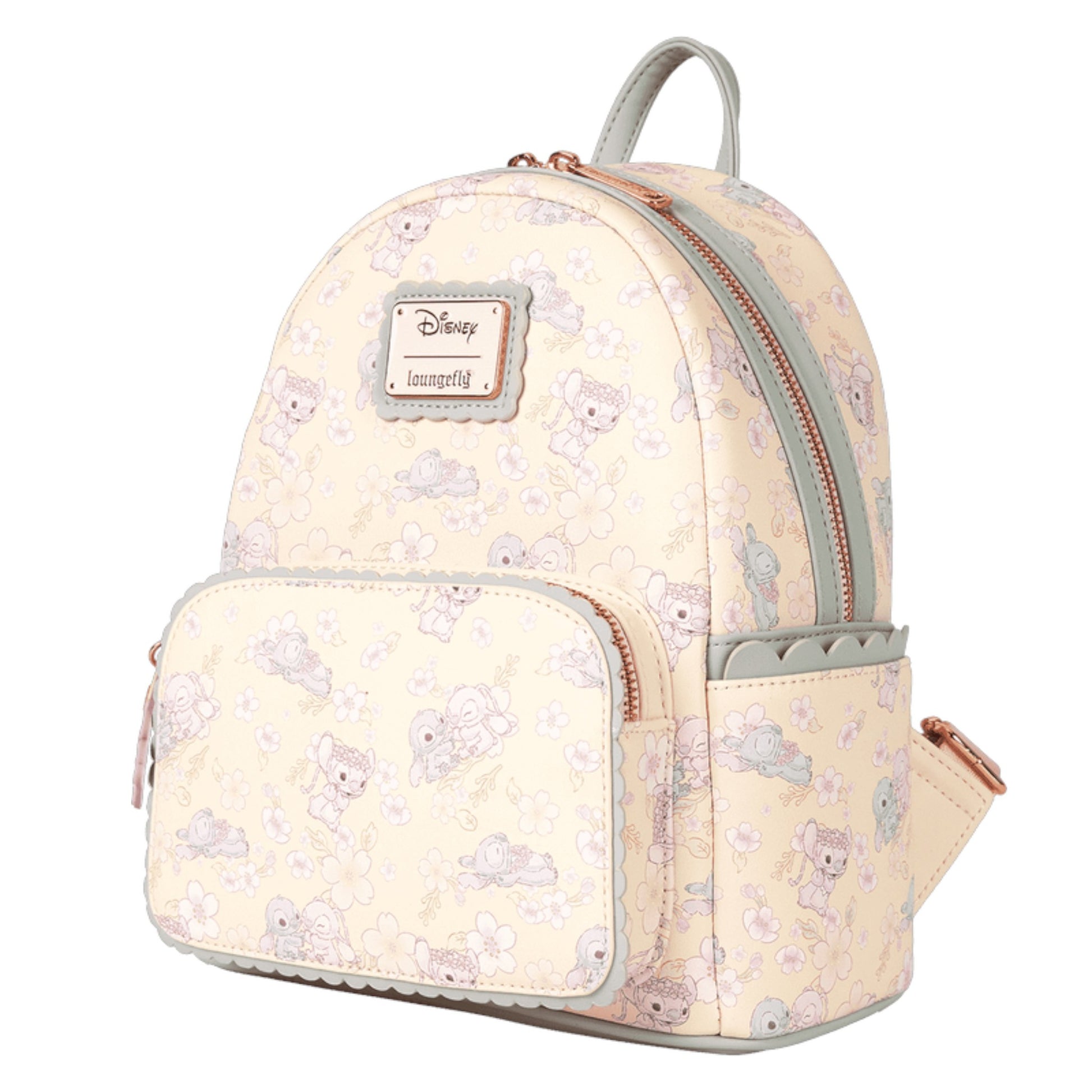 Backpack with Stitch & Angel Cherry Blossom pattern on a white background