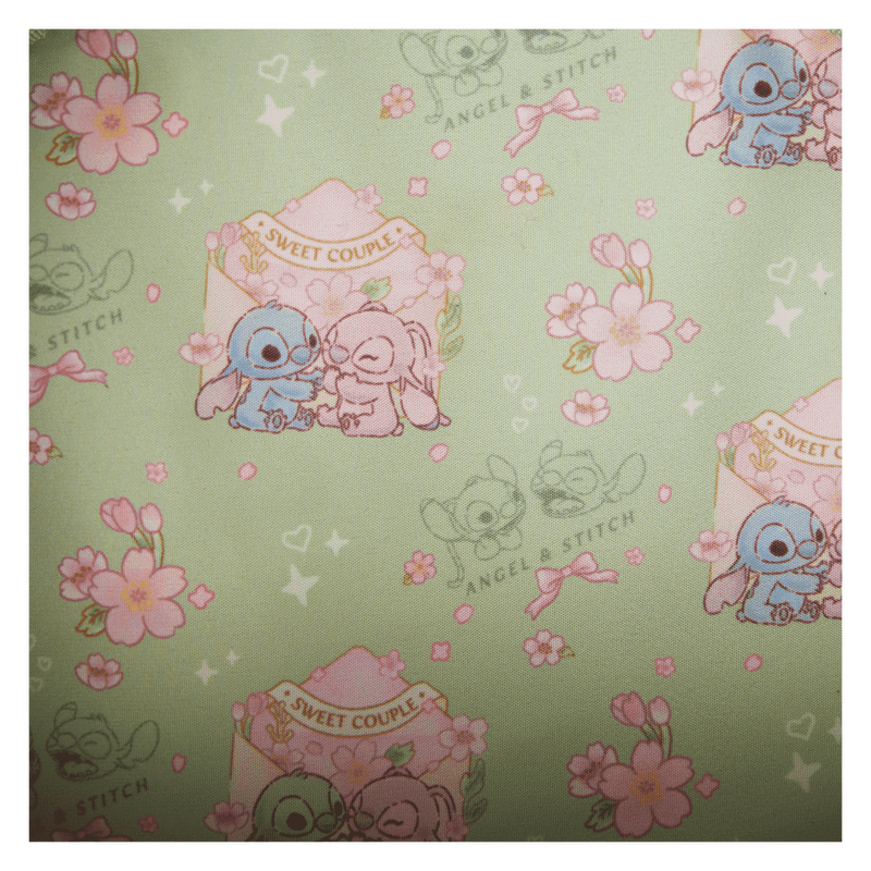Loungefly Stitch & Angel Cherry Blossom Heart Mini Backpack