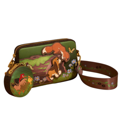Loungefly New The Fox and the Hound Tod & Copper Sling Crossbody Bag with Coin Bag