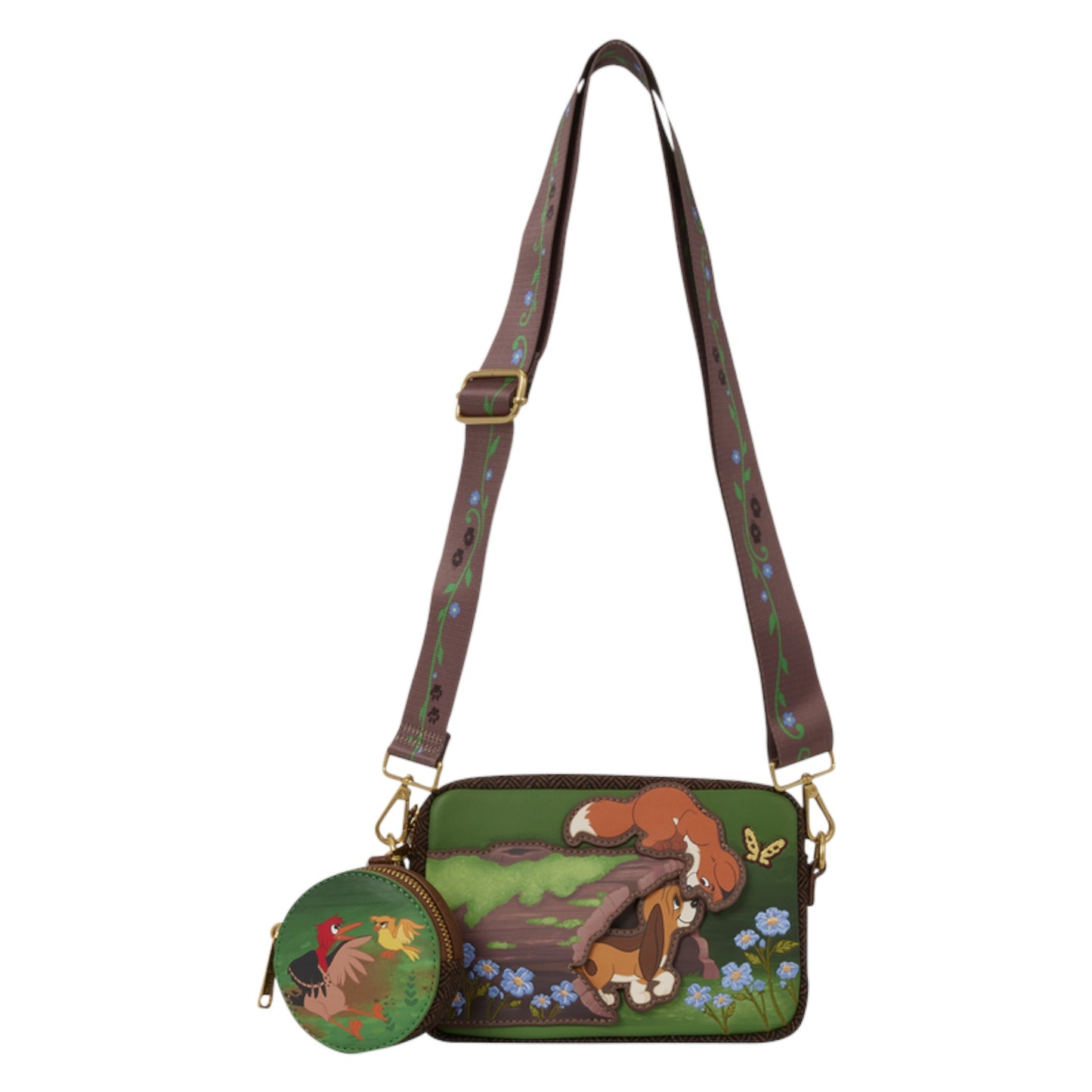 Loungefly New The Fox and the Hound Tod & Copper Sling Crossbody Bag with Coin Bag