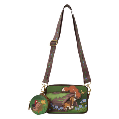 Loungefly New The Fox and the Hound Tod & Copper Sling Crossbody Bag with Coin Bag