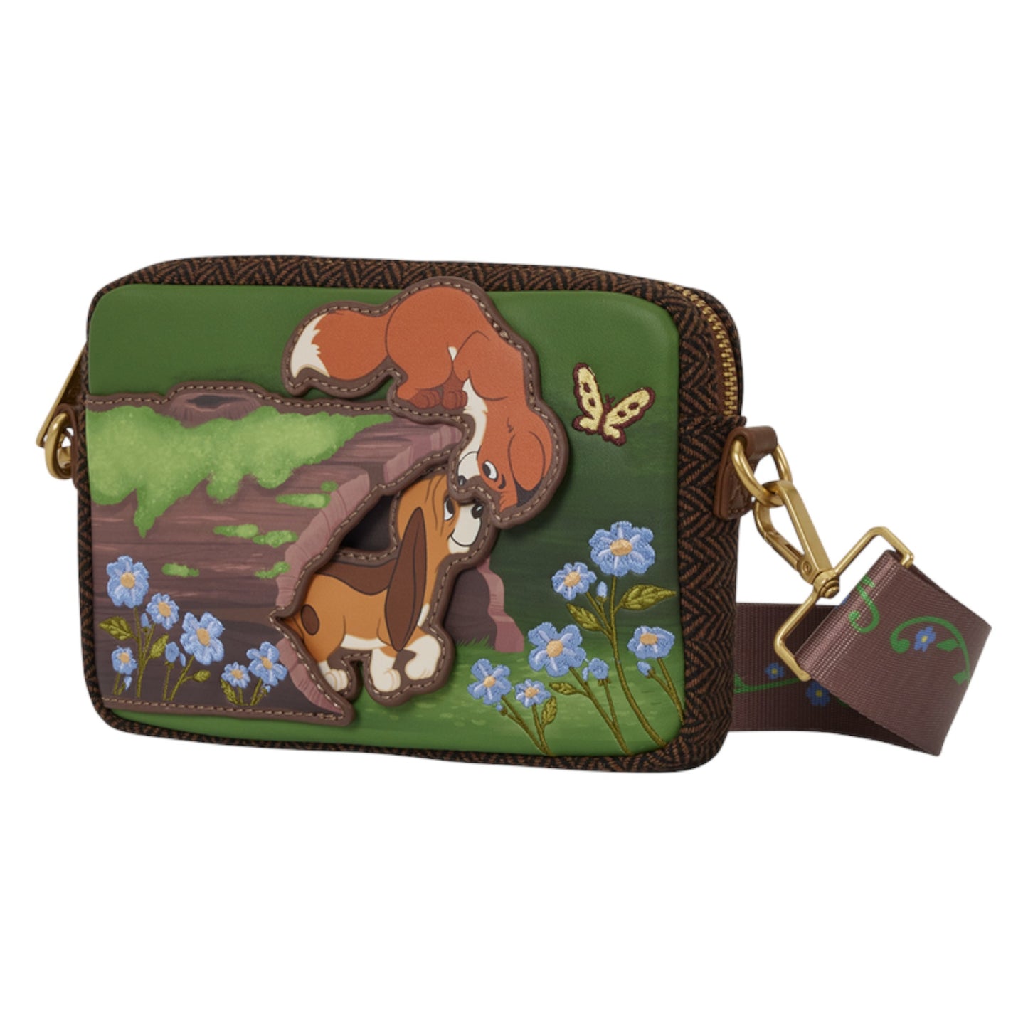 Loungefly New The Fox and the Hound Tod & Copper Sling Crossbody Bag with Coin Bag