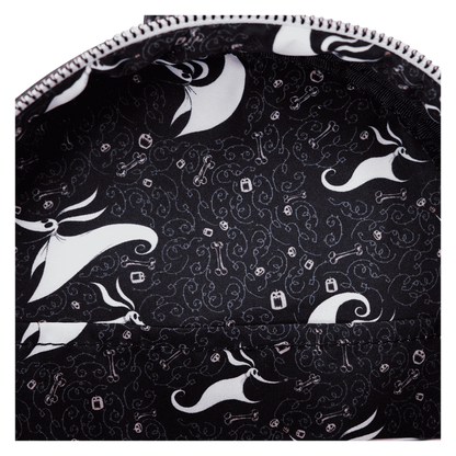 Black pouch with white zero pattern on a white background