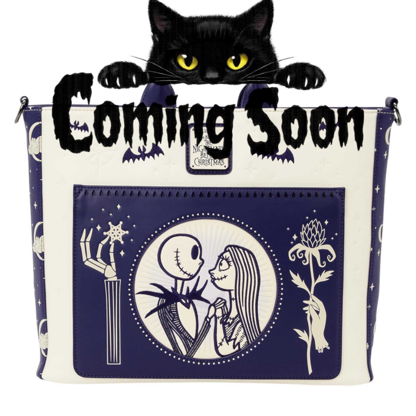 Loungefly New The Nightmare Before Christmas Jack Skellington & Sally Night Sky Convertible Backpack and Tote Crossbody Bag
